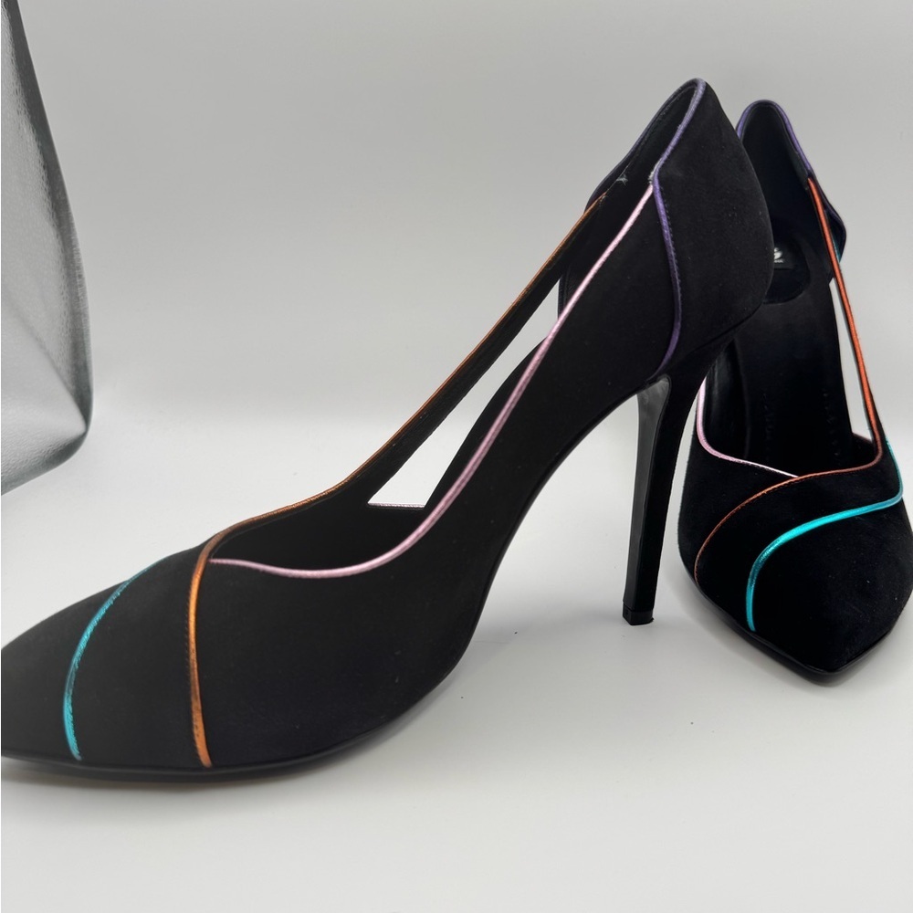 D&G Black Heels with Vibrant Multicolor Accents size 39 Italy - Picture 3 of 7